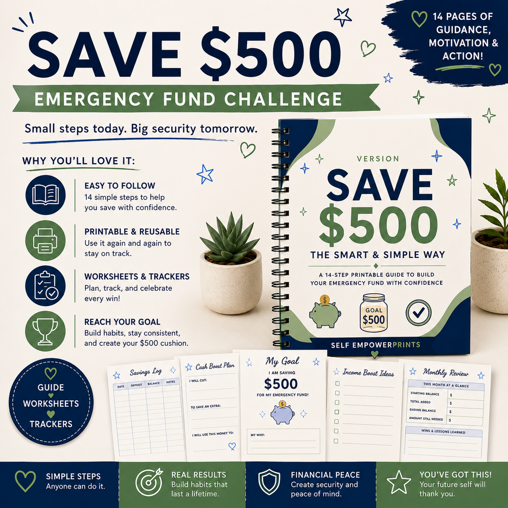$500 Emergency Fund Challenge for Teens | Savings Planner