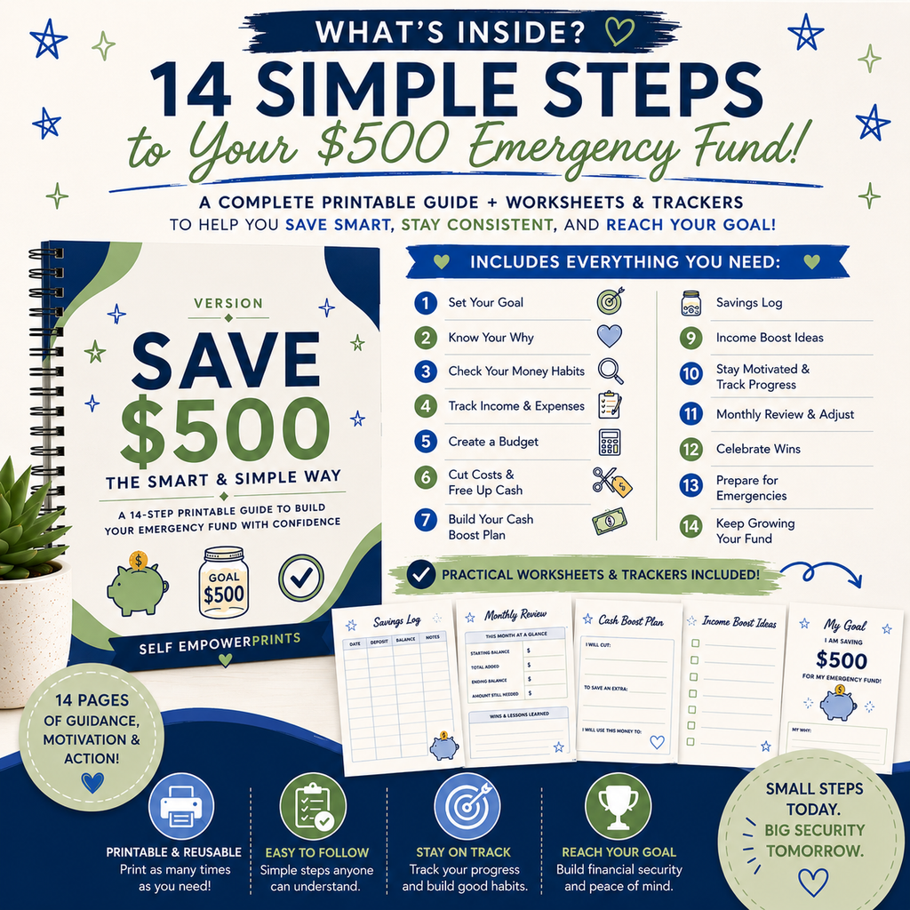 $500 Emergency Fund Challenge for Teens | Savings Planner
