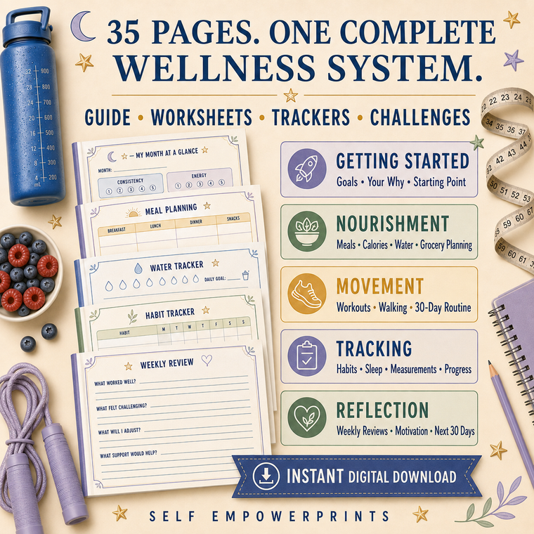 Healthy Weight-Loss Planner Printable Wellness Workbook
