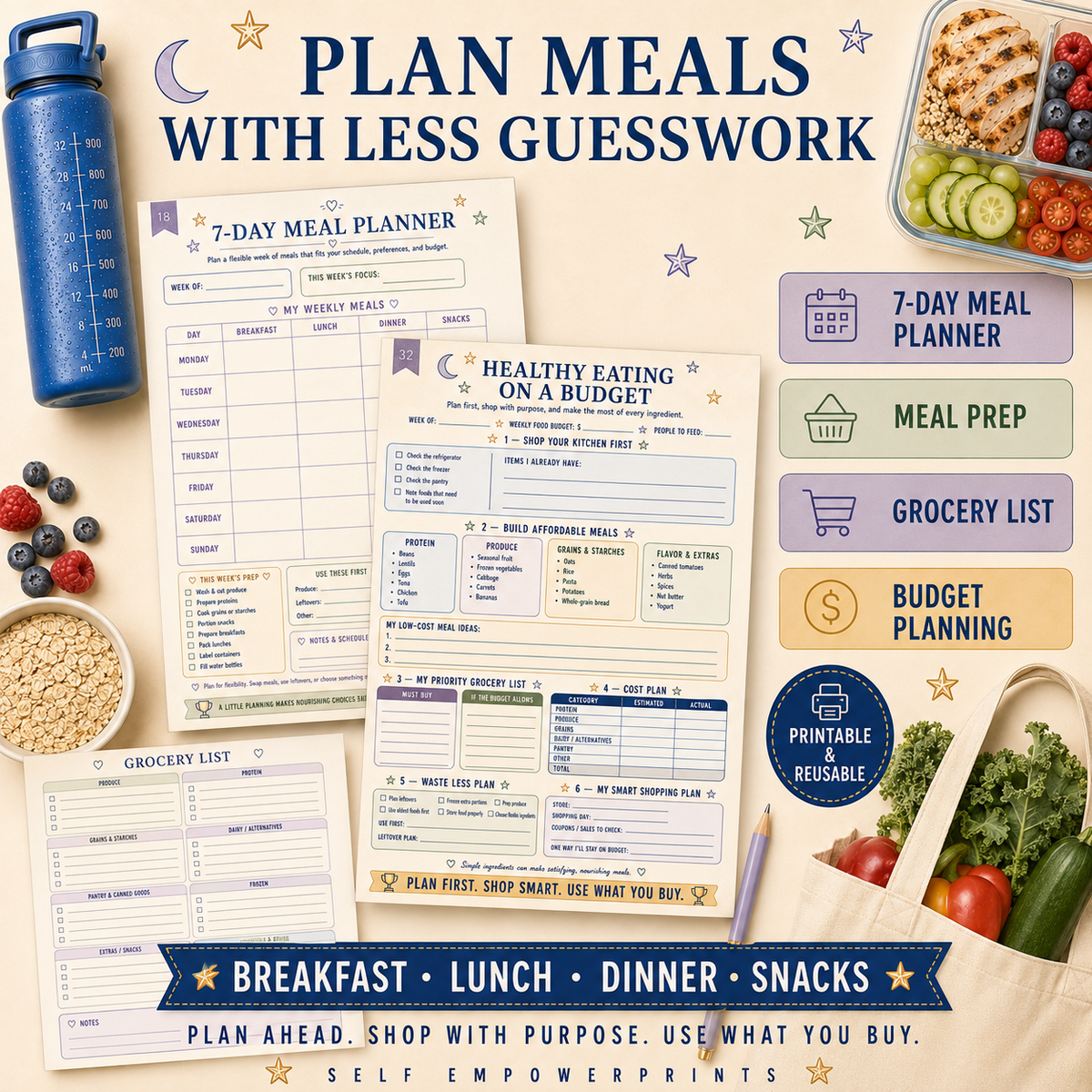 Healthy Weight-Loss Planner Printable Wellness Workbook