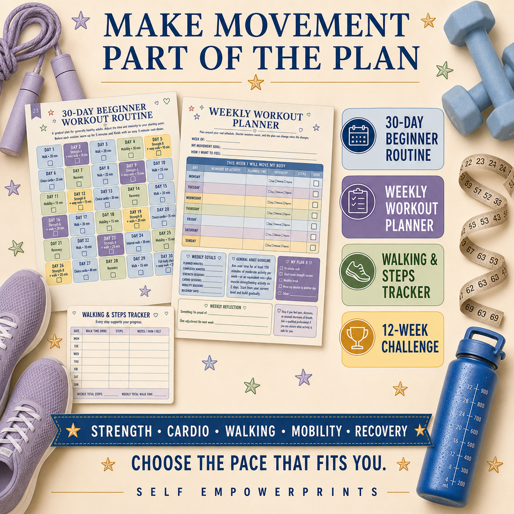 Healthy Weight-Loss Planner Printable Wellness Workbook