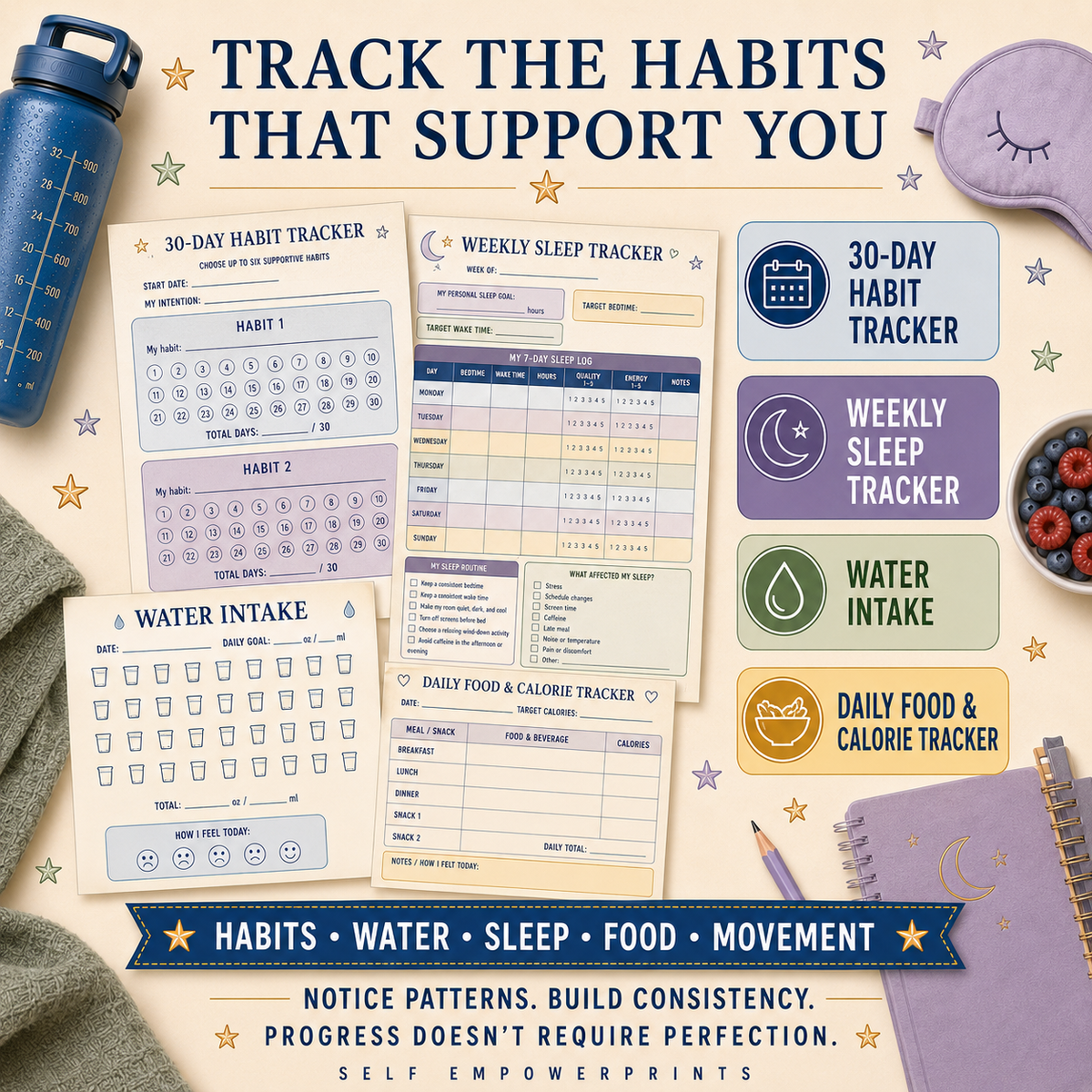 Healthy Weight-Loss Planner Printable Wellness Workbook